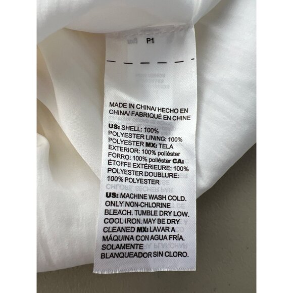 Chicos Maxi Dress Size 12/14 Tiered Paisley Print 3/4 Sleeve White Yellow Boho - Picture 6 of 9